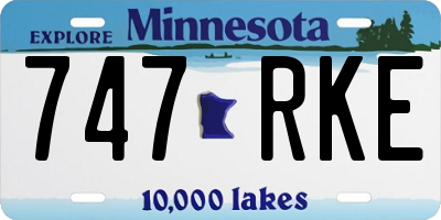 MN license plate 747RKE