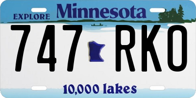 MN license plate 747RKO