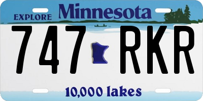 MN license plate 747RKR