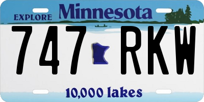 MN license plate 747RKW
