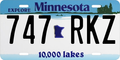 MN license plate 747RKZ