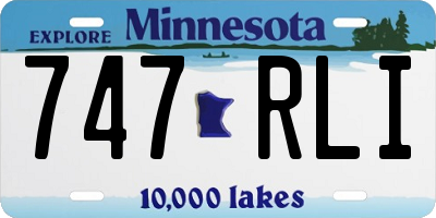 MN license plate 747RLI