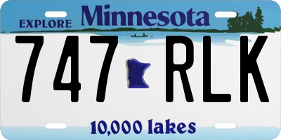 MN license plate 747RLK