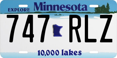 MN license plate 747RLZ