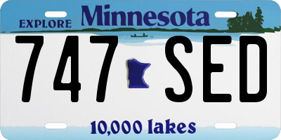 MN license plate 747SED
