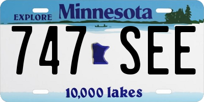 MN license plate 747SEE