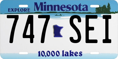 MN license plate 747SEI