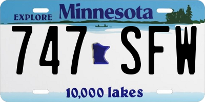 MN license plate 747SFW