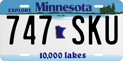 MN license plate 747SKU