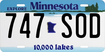 MN license plate 747SOD