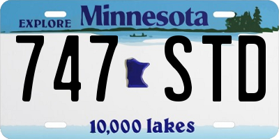 MN license plate 747STD