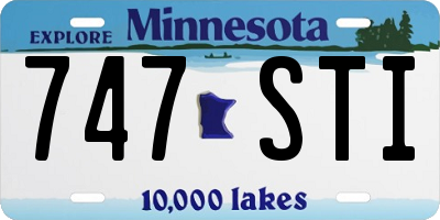 MN license plate 747STI