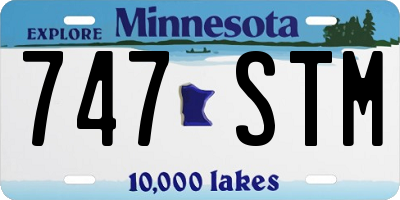 MN license plate 747STM
