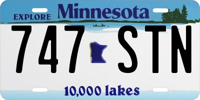 MN license plate 747STN