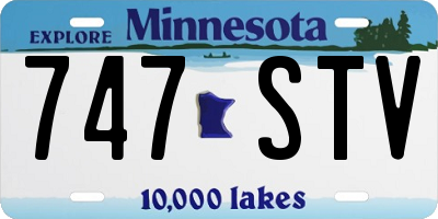 MN license plate 747STV