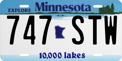 MN license plate 747STW