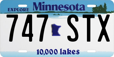 MN license plate 747STX