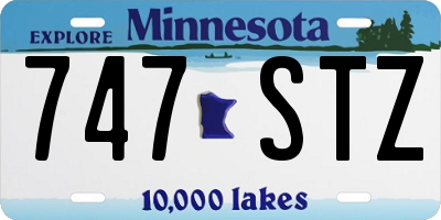 MN license plate 747STZ
