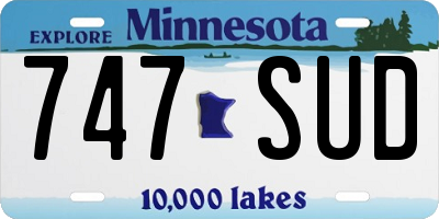 MN license plate 747SUD
