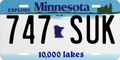 MN license plate 747SUK