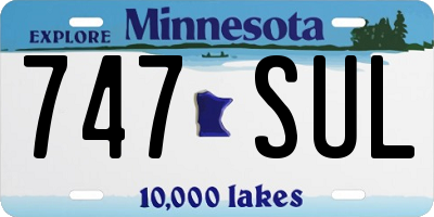 MN license plate 747SUL