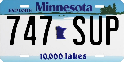 MN license plate 747SUP