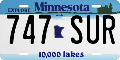 MN license plate 747SUR