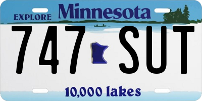 MN license plate 747SUT