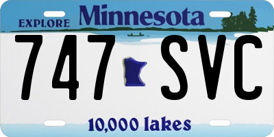 MN license plate 747SVC