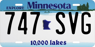 MN license plate 747SVG