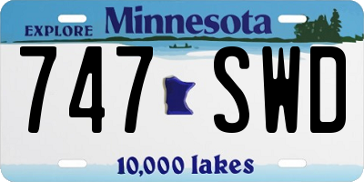 MN license plate 747SWD