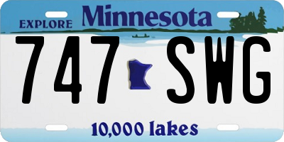 MN license plate 747SWG