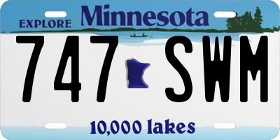 MN license plate 747SWM