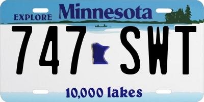 MN license plate 747SWT