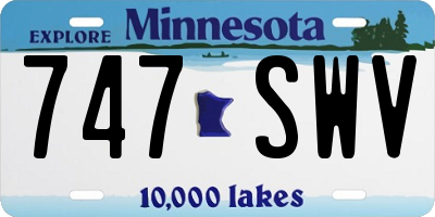MN license plate 747SWV