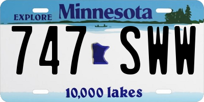 MN license plate 747SWW