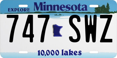 MN license plate 747SWZ