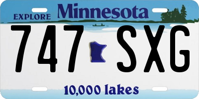 MN license plate 747SXG