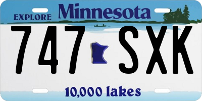 MN license plate 747SXK