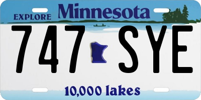 MN license plate 747SYE