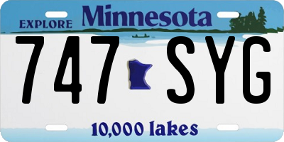 MN license plate 747SYG