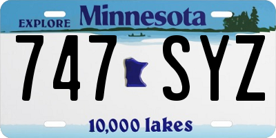 MN license plate 747SYZ