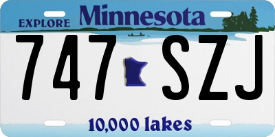 MN license plate 747SZJ