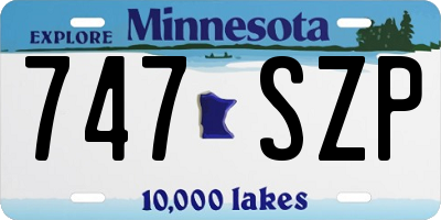 MN license plate 747SZP