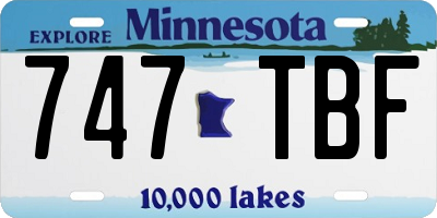 MN license plate 747TBF