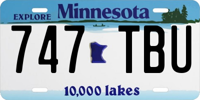 MN license plate 747TBU