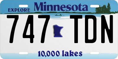 MN license plate 747TDN