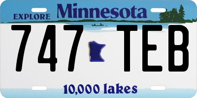 MN license plate 747TEB