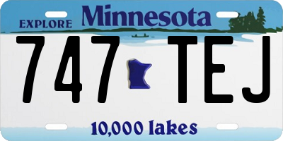 MN license plate 747TEJ