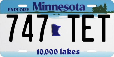 MN license plate 747TET